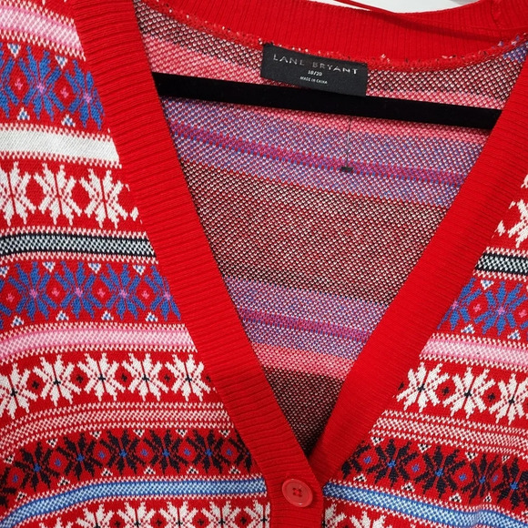 NWOT Lane Bryant Classic Button-Front Fair Isle Cardigan in Size 18/20 - Picture 4 of 12